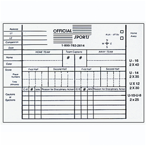 Official Sports Referee Score Pad - White/Black Image