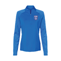 Adidas Women's Striped Block 1/4 Zip - Glory Blue