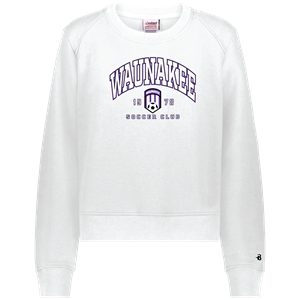 Badger Women's Fleece Crop Crew - White Image